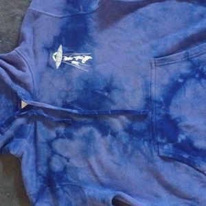Blue tyedye cat hoodie